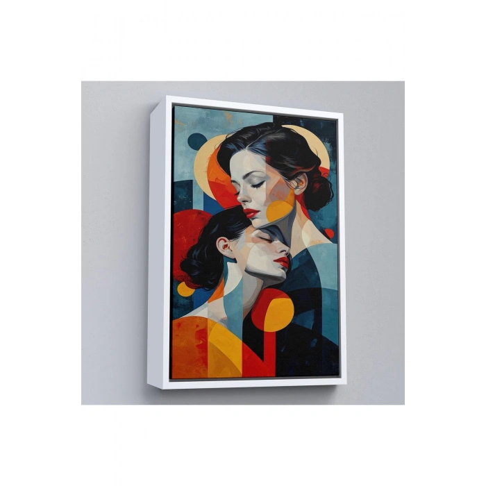 Ahşap Çerçeveli Anne Ve Kızı Tablosu-7791