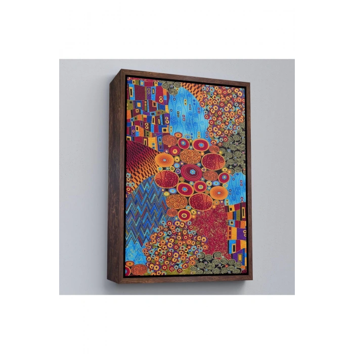 Ahşap Çerçeveli Gustav Klimt - Çiçek Bahçesi Tablo-7318