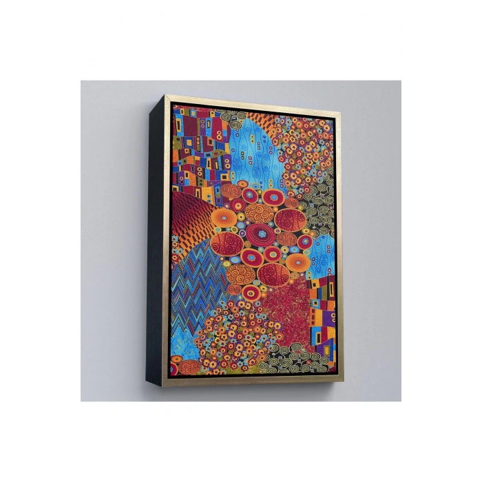 Ahşap Çerçeveli Gustav Klimt - Çiçek Bahçesi Tablo-7318