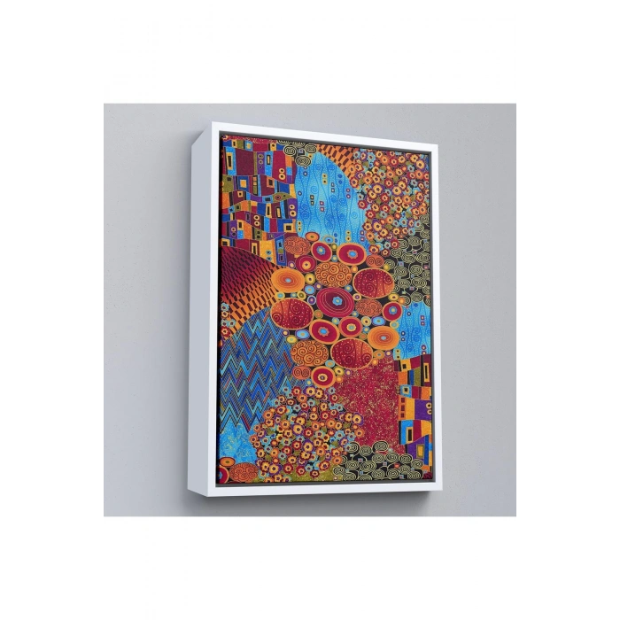 Ahşap Çerçeveli Gustav Klimt - Çiçek Bahçesi Tablo-7318