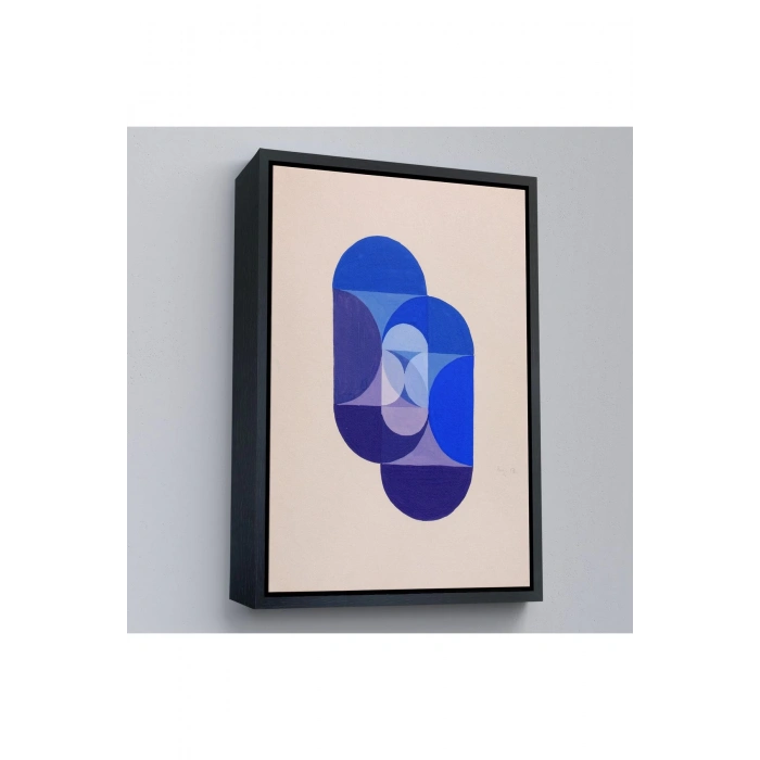 Ahşap Çerçeveli Joseph Schillinger - Mavi Anahtar Tablo - Key Blue-7337