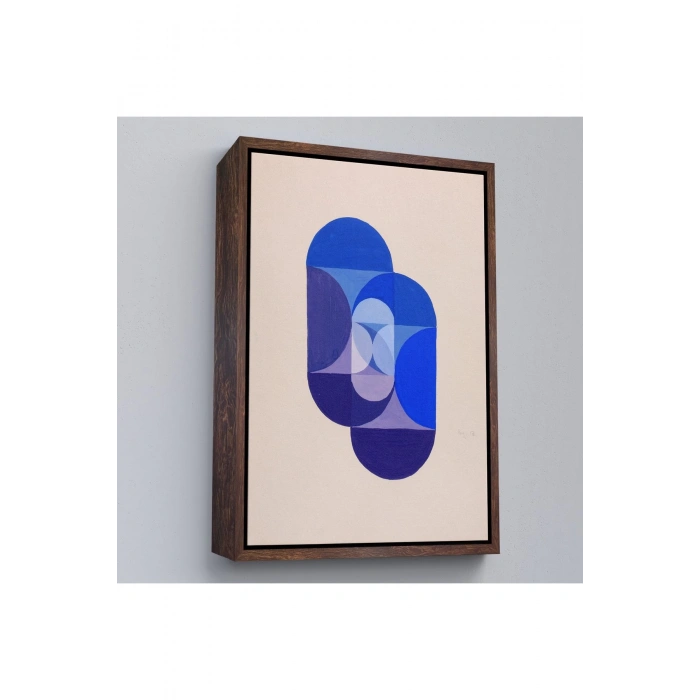 Ahşap Çerçeveli Joseph Schillinger - Mavi Anahtar Tablo - Key Blue-7337