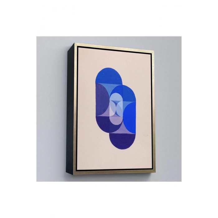 Ahşap Çerçeveli Joseph Schillinger - Mavi Anahtar Tablo - Key Blue-7337