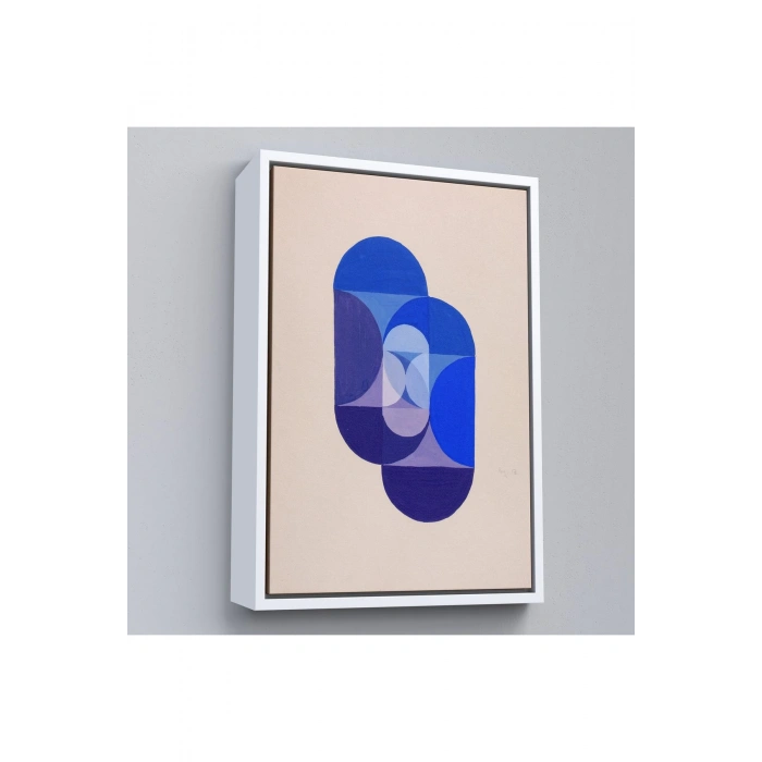 Ahşap Çerçeveli Joseph Schillinger - Mavi Anahtar Tablo - Key Blue-7337