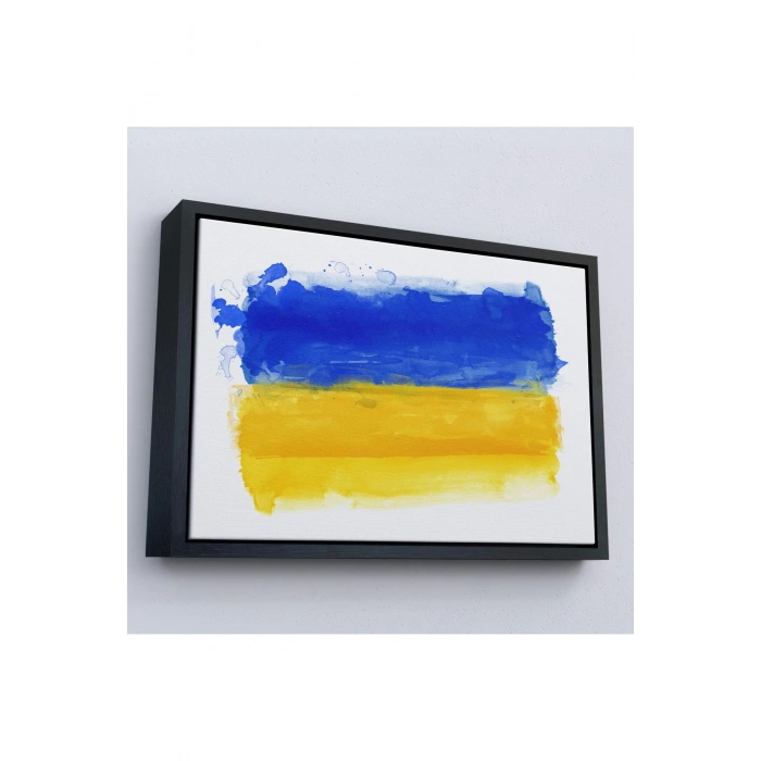 Ahşap Çerçeveli Ukrayna Bayrağı-7268