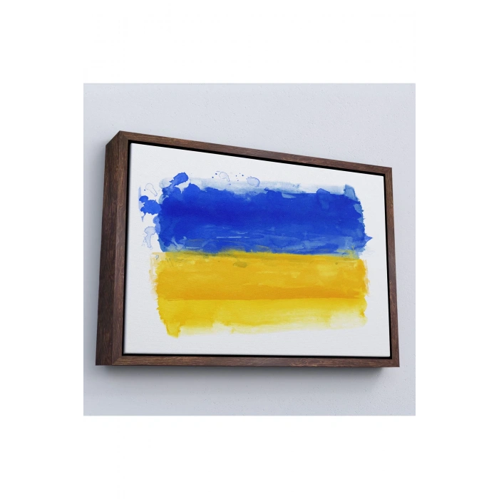 Ahşap Çerçeveli Ukrayna Bayrağı-7268