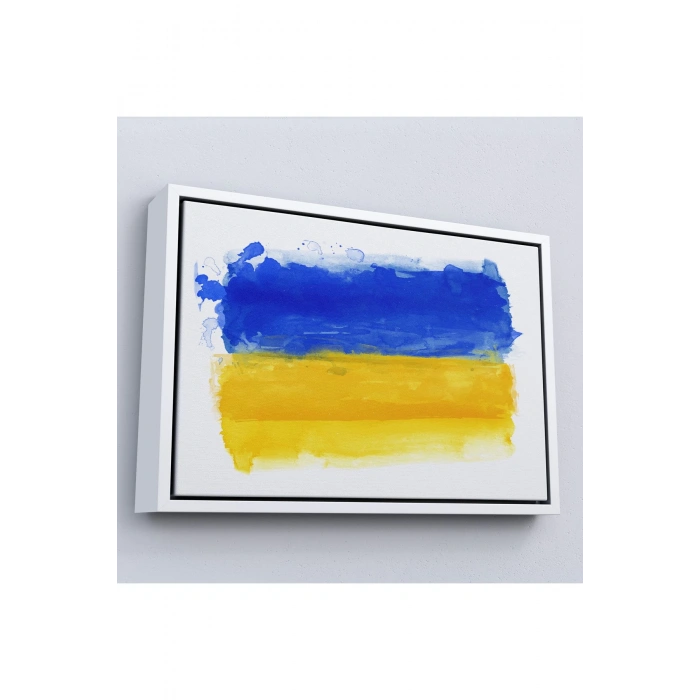 Ahşap Çerçeveli Ukrayna Bayrağı-7268