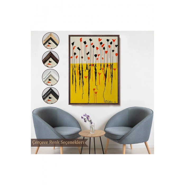 Ahşap Çerçeveli Alexander Calder - Damlalar Tablo - Drops-7285