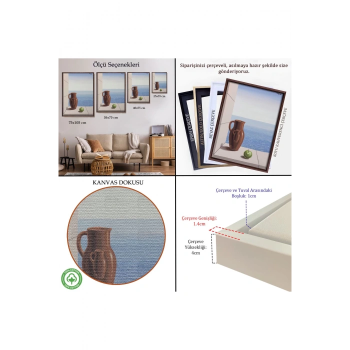 Ahşap Çerçeveli Rene Magritte - Stimülasyon Hedefi Tablosu-7412