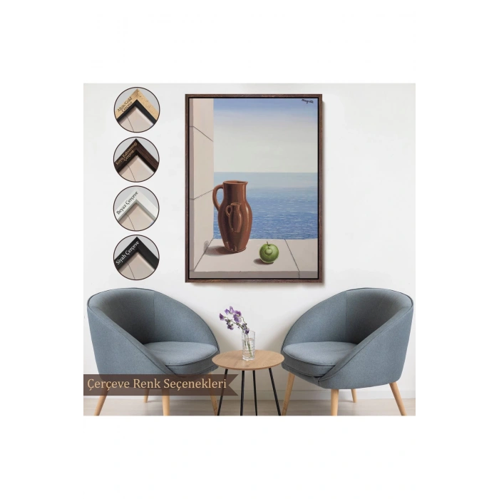 Ahşap Çerçeveli Rene Magritte - Stimülasyon Hedefi Tablosu-7412