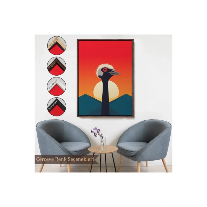 Ahşap Çerçeveli Minimal Devekuşu Tablo-7652