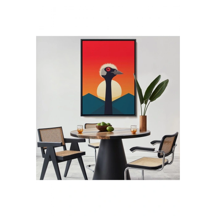 Ahşap Çerçeveli Minimal Devekuşu Tablo-7652