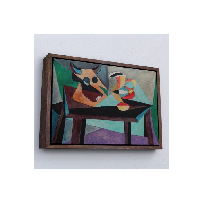 Ahşap Çerçeveli Pablo Picasso - Boğa Kafası Tablo-7103
