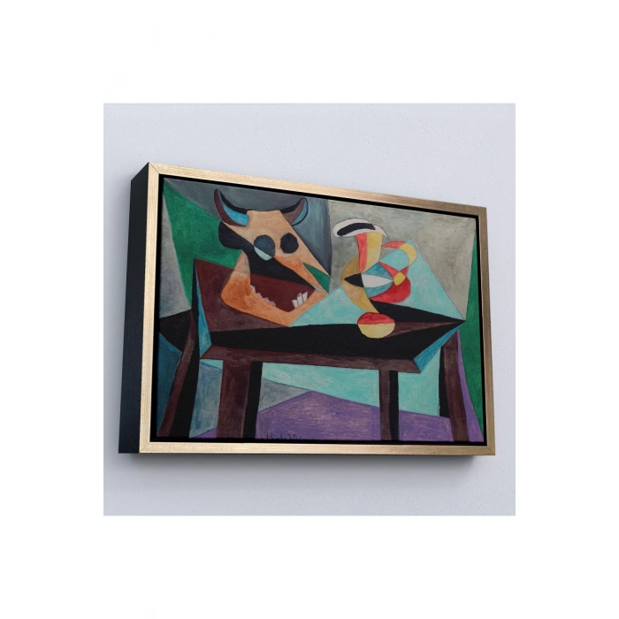 Ahşap Çerçeveli Pablo Picasso - Boğa Kafası Tablo-7103