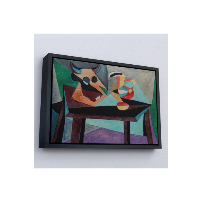 Ahşap Çerçeveli Pablo Picasso - Boğa Kafası Tablo-7103