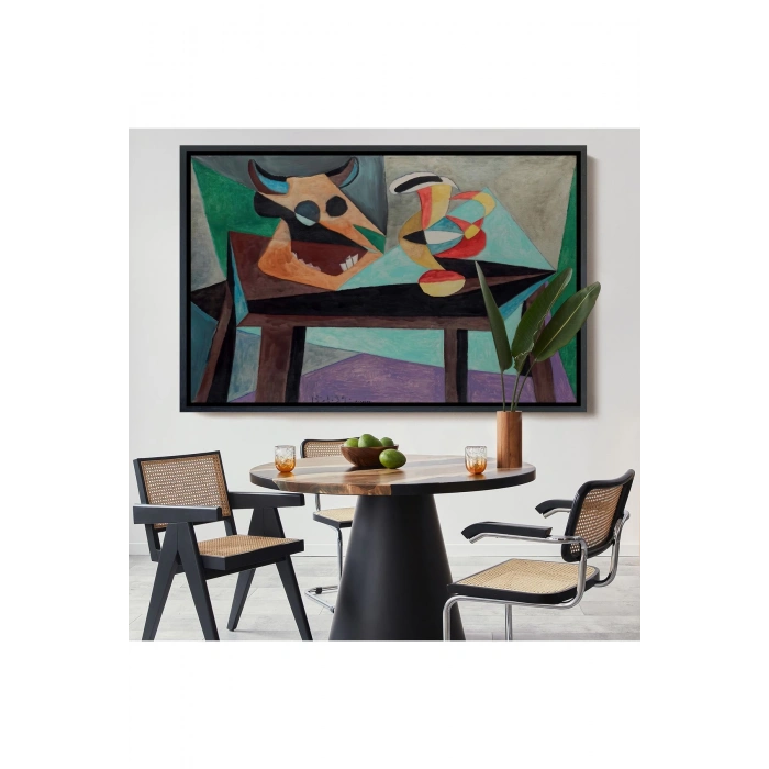 Ahşap Çerçeveli Pablo Picasso - Boğa Kafası Tablo-7103