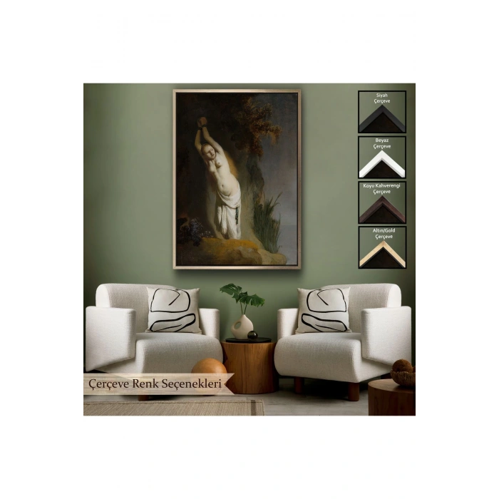 Ahşap Çerçeveli Rembrandt Van Rijn - Andromeda Tablo-8062