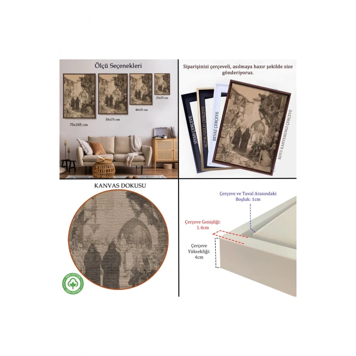 Ahşap Çerçeveli Alphonse Mucha - İmparator Lothair Ve Masum Papa Tablo-7342