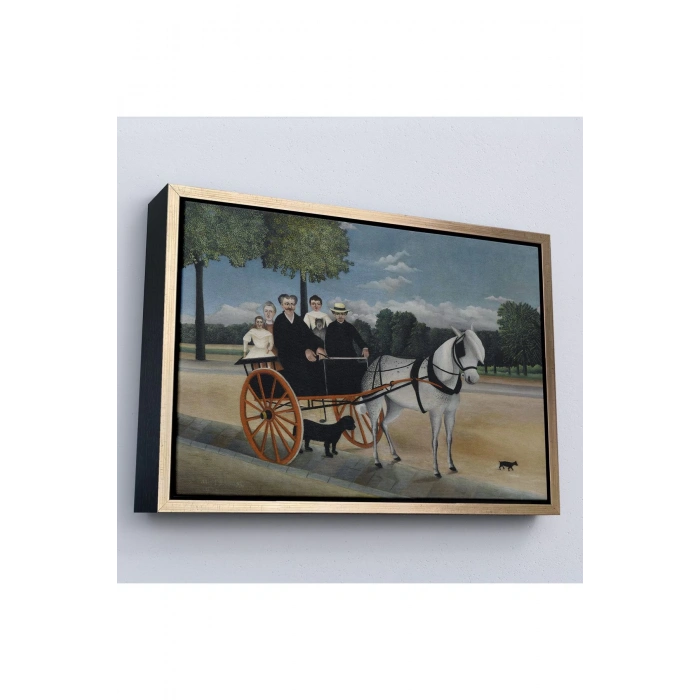 Ahşap Çerçeveli Yaşlı Adam Junierİn Arabası Tablo-7090