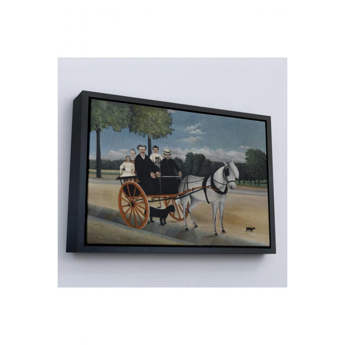 Ahşap Çerçeveli Yaşlı Adam Junierİn Arabası Tablo-7090