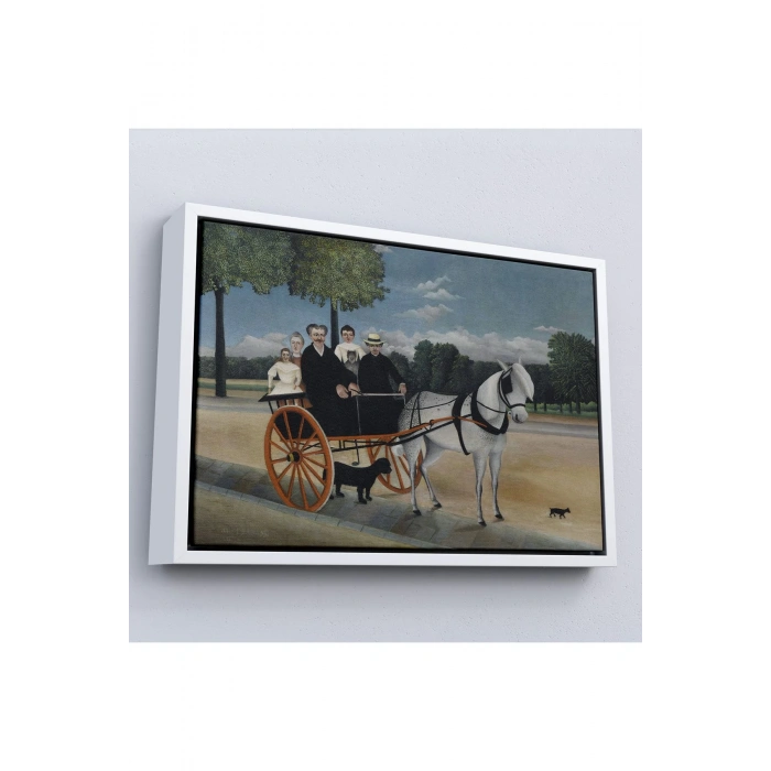 Ahşap Çerçeveli Yaşlı Adam Junierİn Arabası Tablo-7090