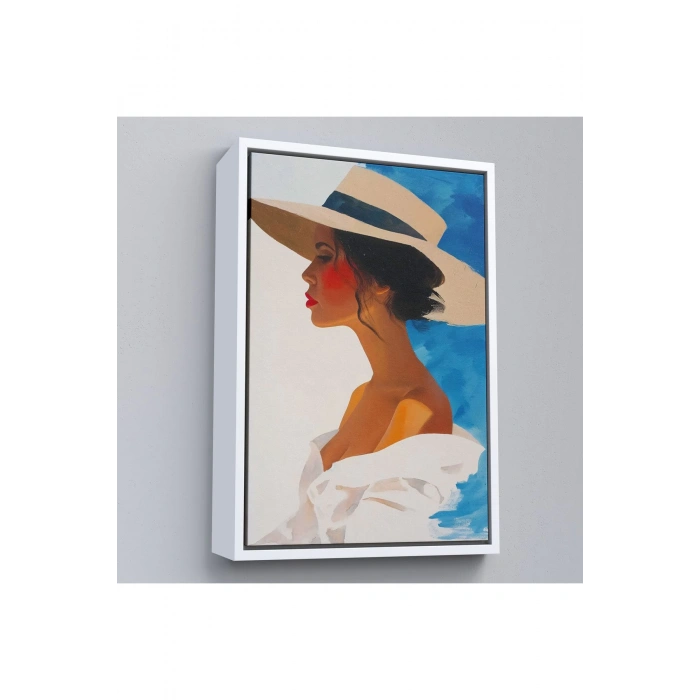 Ahşap Çerçeveli Güzel Retro Kadın Tablosu-7557