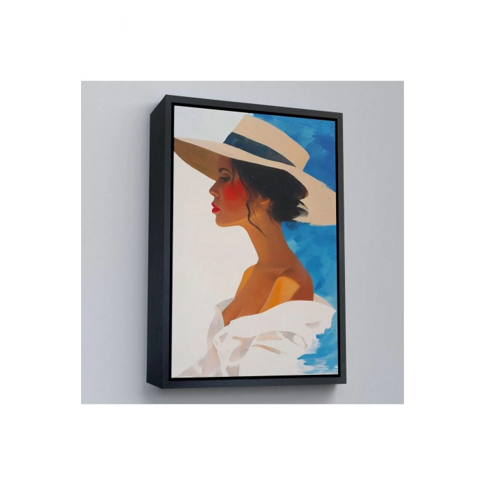 Ahşap Çerçeveli Güzel Retro Kadın Tablosu-7557