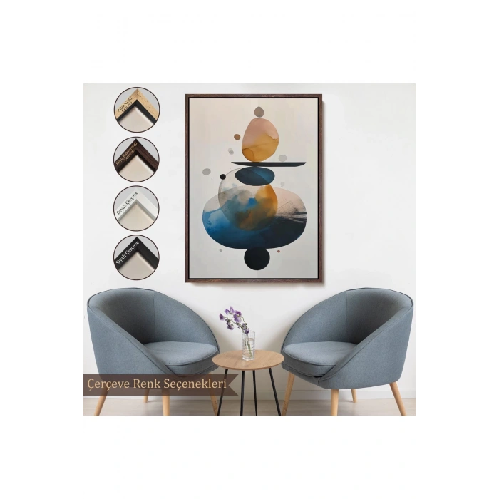 Ahşap Çerçeveli Suluboya Çalışması Denge Tablosu-7562