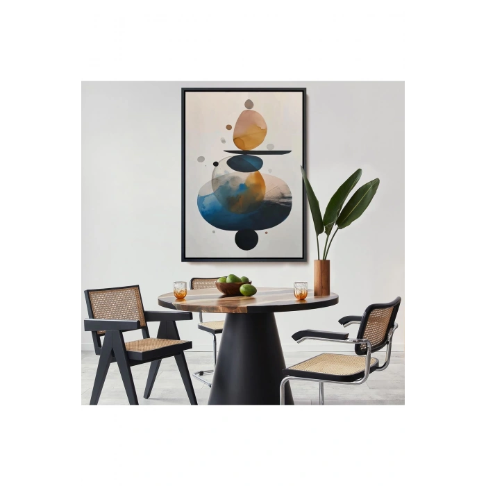 Ahşap Çerçeveli Suluboya Çalışması Denge Tablosu-7562