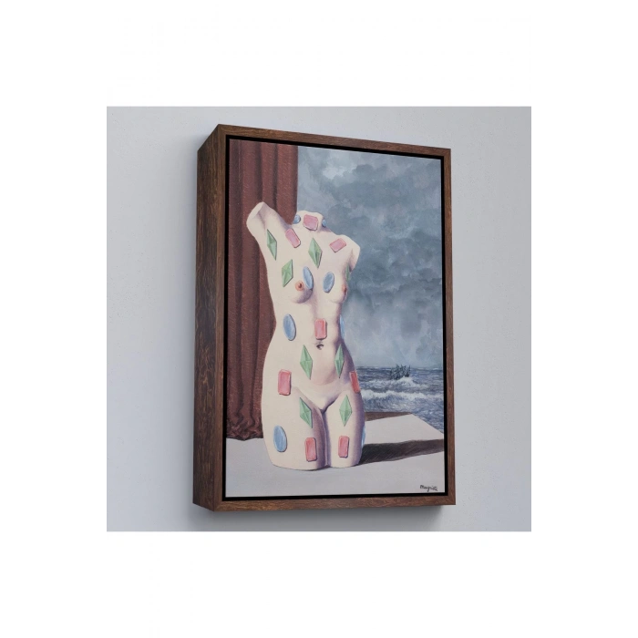 Ahşap Çerçeveli Rene Magritte - Su Damlası Tablosu-7345