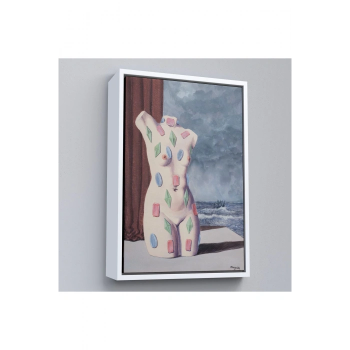 Ahşap Çerçeveli Rene Magritte - Su Damlası Tablosu-7345