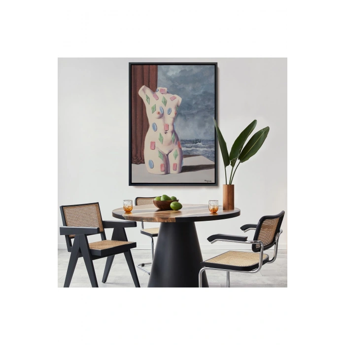 Ahşap Çerçeveli Rene Magritte - Su Damlası Tablosu-7345