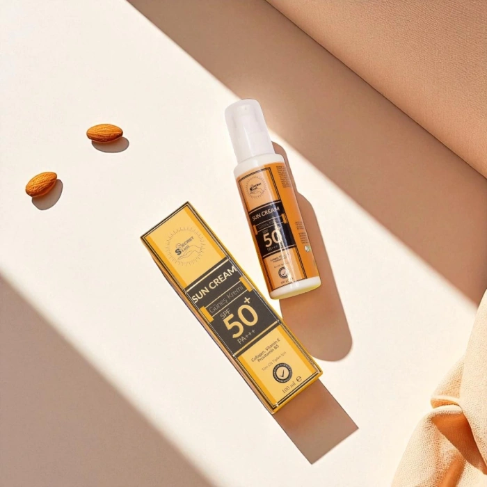 Sun Cream Güneş Kremi Kolojen Destekli 50+SPF (Bronzlaştırıcı Yağ Hediyeli)