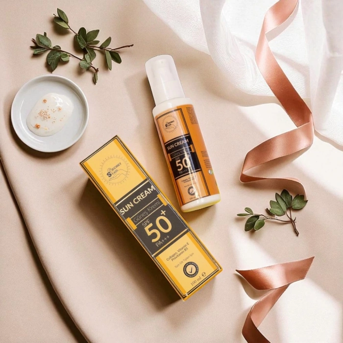 Sun Cream Güneş Kremi Kolojen Destekli 50+SPF (Bronzlaştırıcı Yağ Hediyeli)