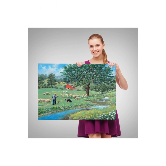 Akarsu Kenarındakı Rus Köylü Dekoratif Duvar Tablosu-6534