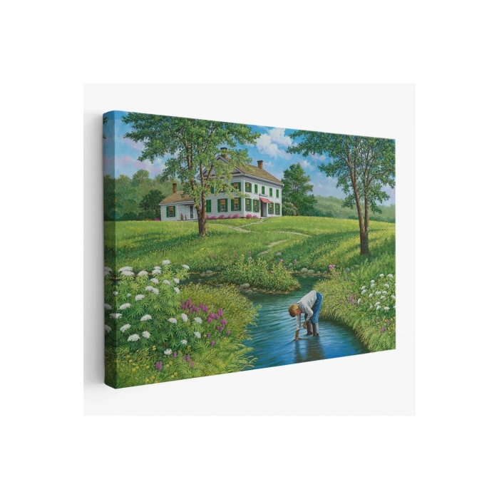 Akarsuda Oynayan Cocuk Tablosu-6533