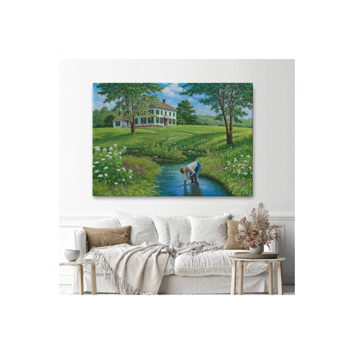 Akarsuda Oynayan Cocuk Tablosu-6533