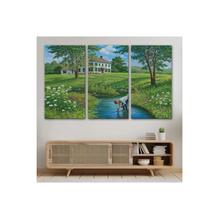 Akarsuda Oynayan Cocuk Tablosu-6533