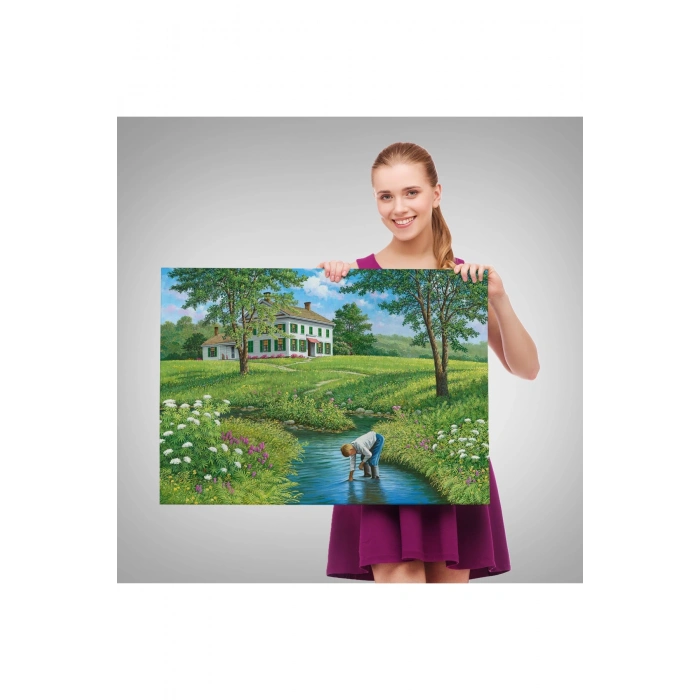 Akarsuda Oynayan Cocuk Tablosu-6533