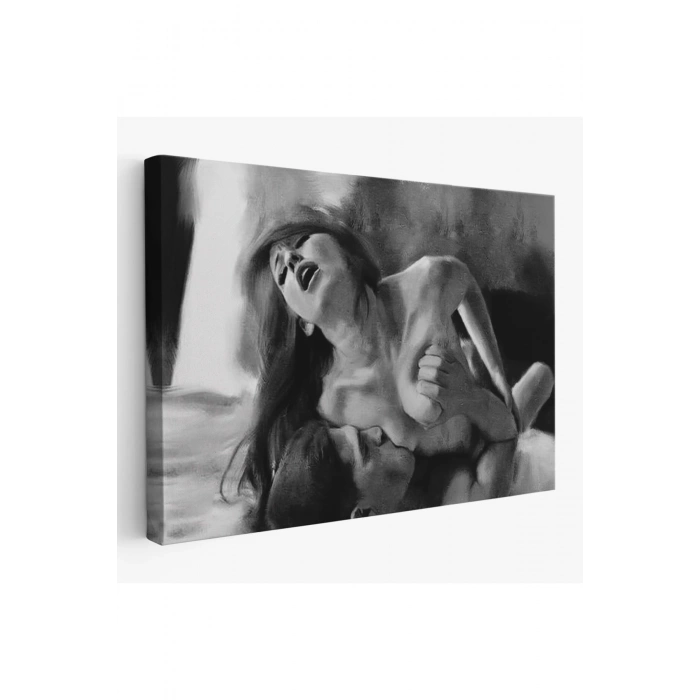 Aşk Çifti Dekoratif Siyah-Beyaz  Duvar Tablosu-6586