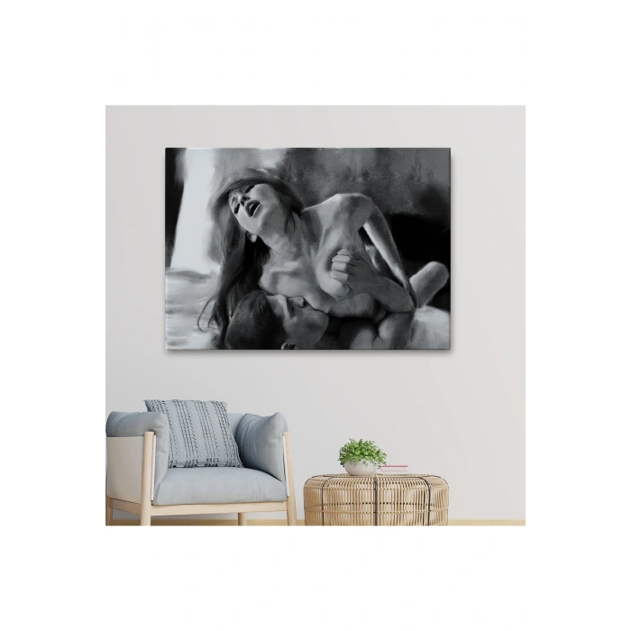 Aşk Çifti Dekoratif Siyah-Beyaz  Duvar Tablosu-6586