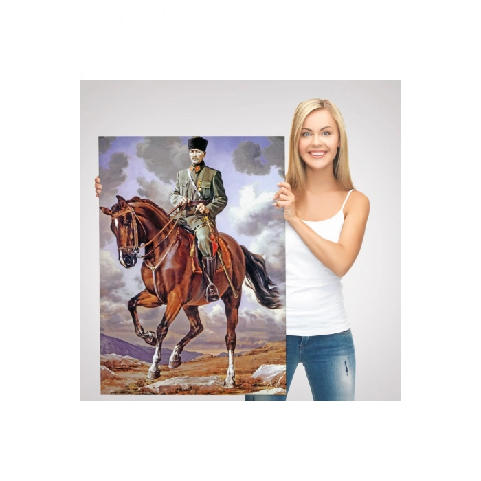 At Üstündeki Mustafa Kemal Atatürk Duvar Tablosu-6462