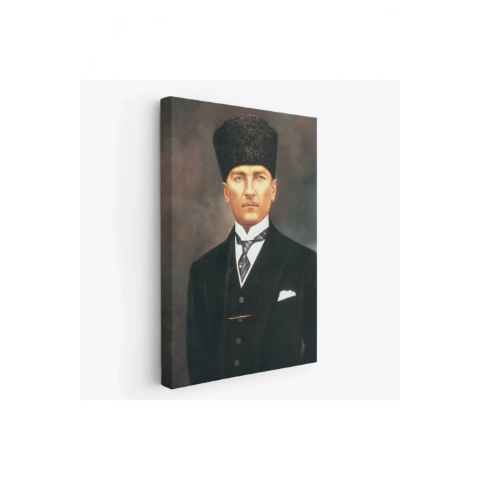 Atatürk Portre Tablosu Mustafa Kemal Atatürk Dikdörtgen Dekoratif Kanvas Tablo-CÖ-65