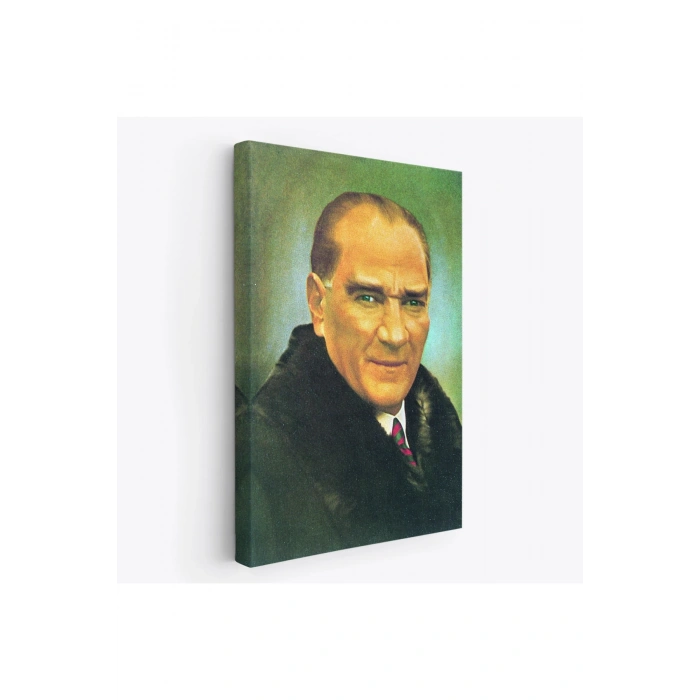 Atatürk Portre Tablosu Mustafa Kemal Atatürk Dikdörtgen Dekoratif Kanvas Tablo-CŞ-70