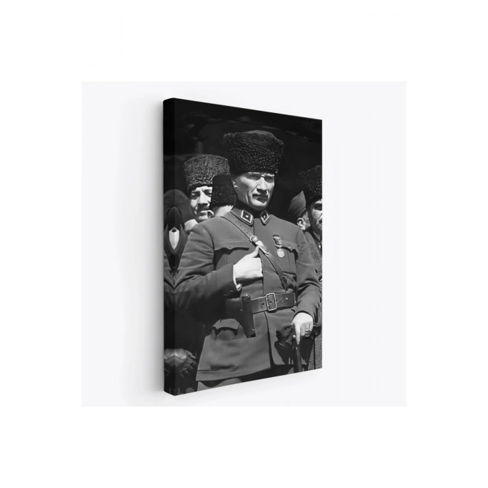 Atatürk Portre Tablosu Mustafa Kemal Atatürk Dikdörtgen Dekoratif Kanvas Tablo-EY-123