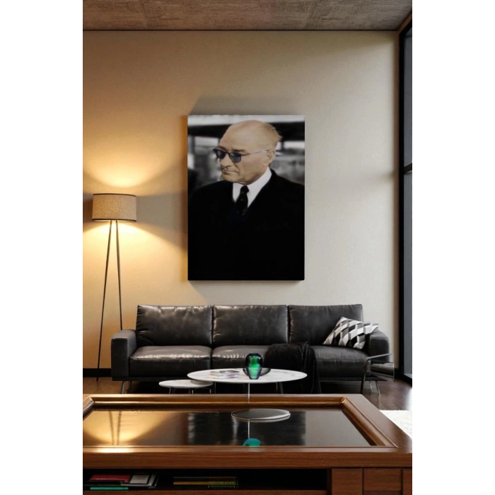 Atatürk Portre Tablosu Mustafa Kemal Atatürk Dikdörtgen Dekoratif Kanvas Tablo-FF-130