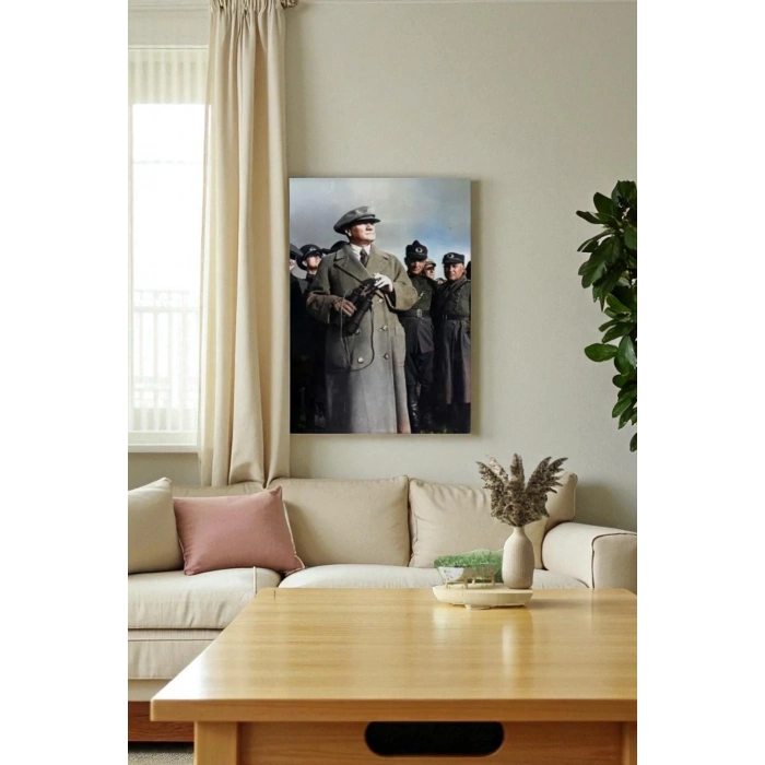 Atatürk Portre Tablosu Mustafa Kemal Atatürk Dikdörtgen Dekoratif Kanvas Tablo-FG-131