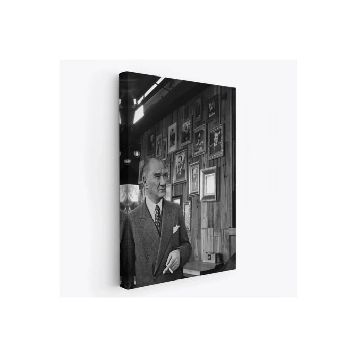 Atatürk Portre Tablosu Mustafa Kemal Atatürk Dikdörtgen Dekoratif Kanvas Tablo-FK-135