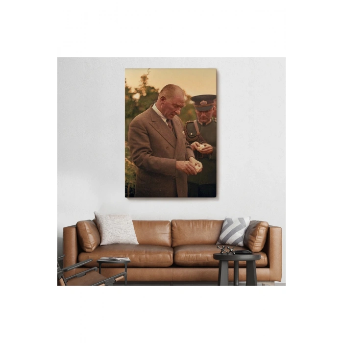 Atatürk Portre Tablosu Mustafa Kemal Atatürk Dikdörtgen Dekoratif Kanvas Tablo-FN-137