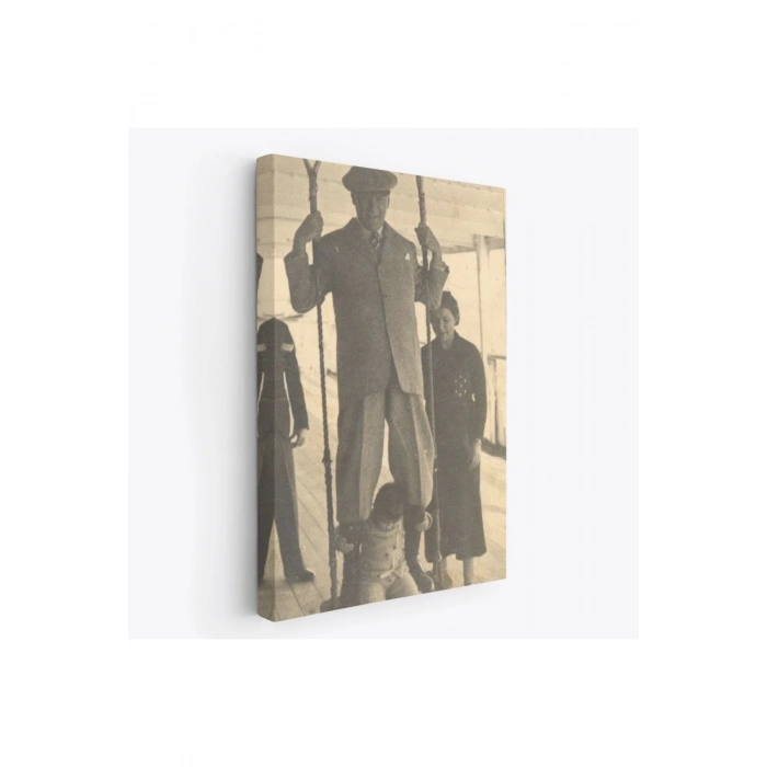 Atatürk Portre Tablosu Mustafa Kemal Atatürk Dikdörtgen Dekoratif Kanvas Tablo-FO-138